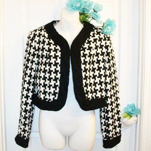 GRACE ELEMENTS 10 Black White Tweed Jacket NWT